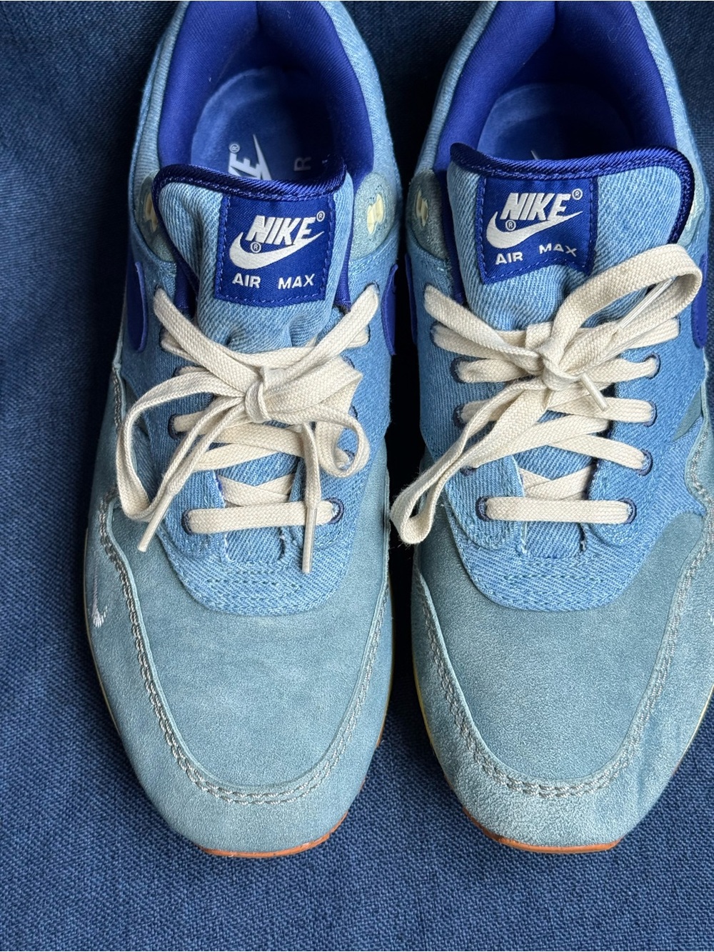 2022 Nike Air Max 1 Dirty Denim Mineral Slate Blue Men's Size 10 - Picture 3 of 9